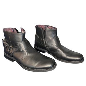 Steve Madden Boots for Men, Canvas Lining, Leather Sock- S10 Black